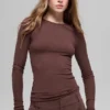 Ribbed Modal Long Sleeve - Brownstone
