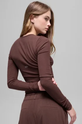 Ribbed Modal Long Sleeve – Brownstone
