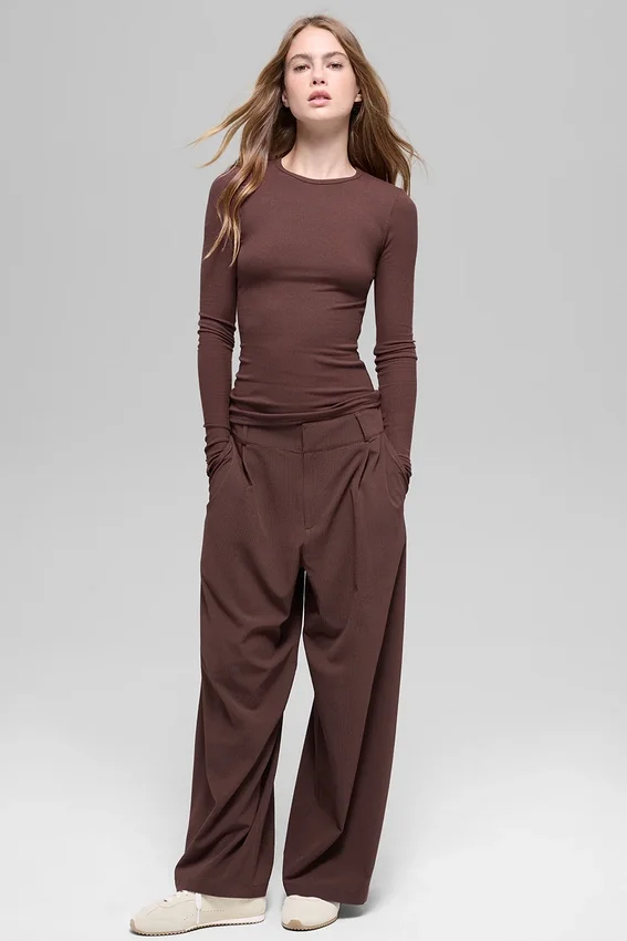 Ribbed Modal Long Sleeve - Brownstone