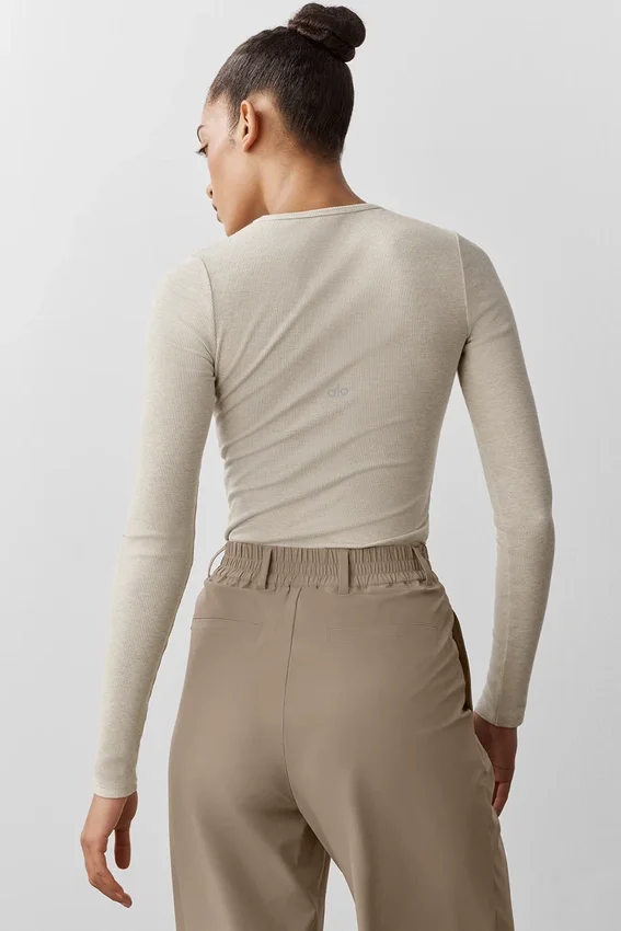 Ribbed Modal Long Sleeve - Oatmeal Heather
