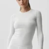 Ribbed Modal Long Sleeve - White
