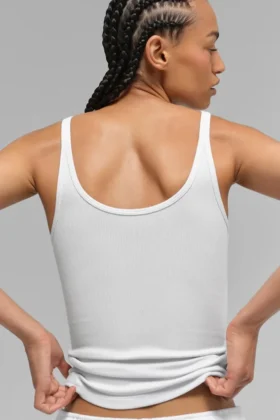 Ribbed Prosper Tank – White