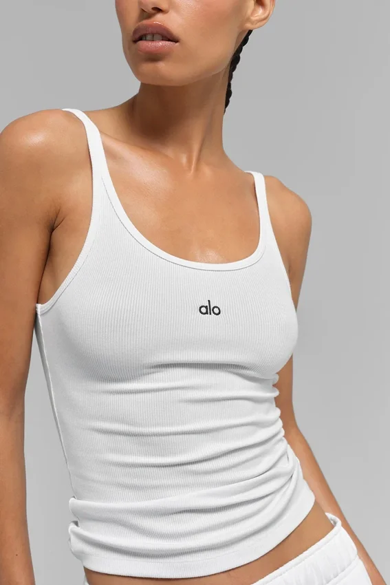 Ribbed Prosper Tank - White
