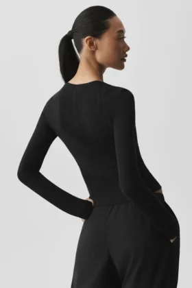 Ribbed Sea Coast Long Sleeve – Black