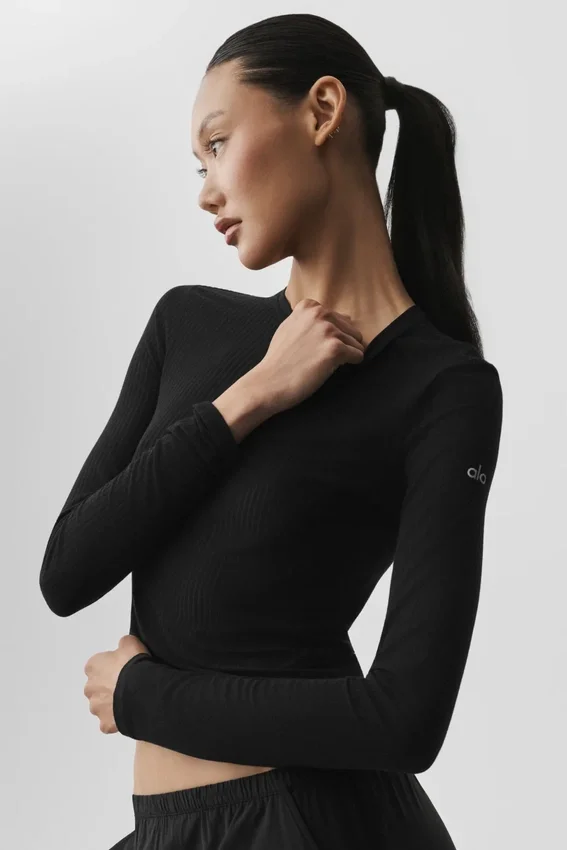 Ribbed Sea Coast Long Sleeve - Black
