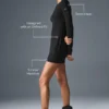 Ribbed Sea Coast Long Sleeve Dress - Black
