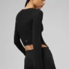 Ribbed Stardust Long Sleeve - Black