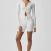 Ribbed Stardust Long Sleeve - White