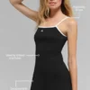 Ribbed Sweater Knit Highline Dress - Black/White