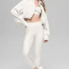 Ribbed Velour Cropped Mountain Side Jacket - Ivory