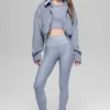 Ribbed Velour Cropped Mountain Side Jacket - Winter Frost