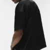 Satin Horizon Short Sleeve Button up - Black
