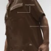 Satin Horizon Short Sleeve Button up - Espresso