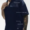 Satin Horizon Short Sleeve Button up - Navy