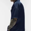 Satin Horizon Short Sleeve Button up - Navy