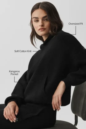Scholar Hooded Sweater – Black