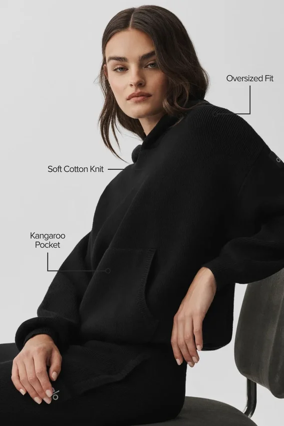 Scholar Hooded Sweater - Black