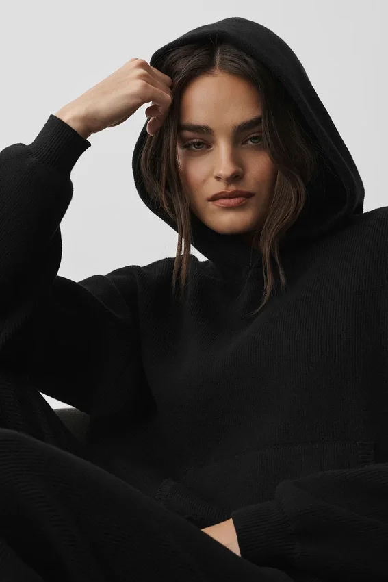 Scholar Hooded Sweater - Black