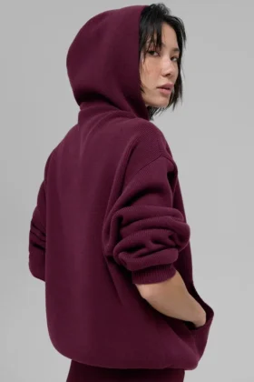Scholar Hooded Sweater – Burgundy