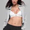 Scholar Knit Cropped Full Zip Jacket - Athletic Heather Grey