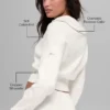 Scholar Knit Cropped Full Zip Jacket - Ivory