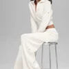 Scholar Knit Cropped Full Zip Jacket - Ivory
