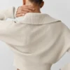 Scholar Knit Cropped Full Zip Jacket - Oatmeal Heather