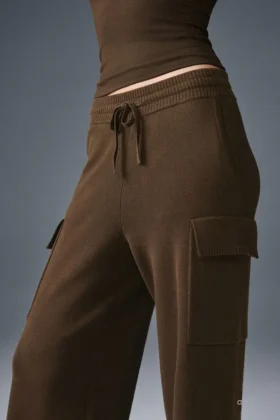 Scholar Knit High-Waist Cargo Pant – Espresso
