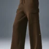 Scholar Knit High-Waist Cargo Pant - Espresso