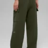 Scholar Knit High-Waist Cargo Pant - Green Olive