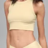 Seamless Delight High Neck Bra - Candlelight Yellow