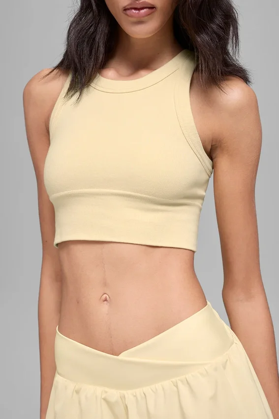 Seamless Delight High Neck Bra - Candlelight Yellow