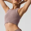 Seamless Delight High Neck Bra - Mushroom Heather