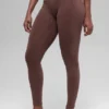 Seamless High-Waist Two Tone Rib Legging - Brownstone Heather