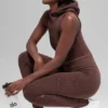 Seamless High-Waist Two Tone Rib Legging - Brownstone Heather
