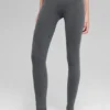 Seamless High-Waist Two Tone Rib Legging - Dark Misty Grey Heather
