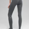 Seamless High-Waist Two Tone Rib Legging - Dark Misty Grey Heather