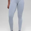 Seamless High-Waist Two Tone Rib Legging - Winter Frost Heather