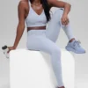 Seamless High-Waist Two Tone Rib Legging - Winter Frost Heather