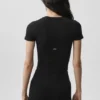 Seamless Modal Ribbed Cropped Short Sleeve - Black
