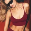 Seamless Modal Ribbed Delight Bralette - Summer Romance Red