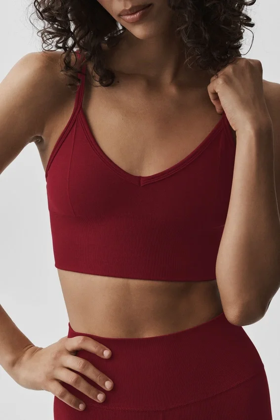 Seamless Modal Ribbed Delight Bralette - Summer Romance Red