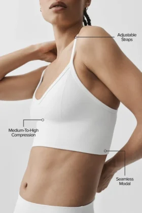 Seamless Modal Ribbed Delight Bralette – White