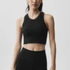 Seamless Modal Ribbed High Neck Delight Bra - Black
