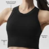 Seamless Modal Ribbed High Neck Delight Bra - Black