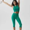 Seamless Modal Ribbed High Neck Delight Bra - Emerald Isle