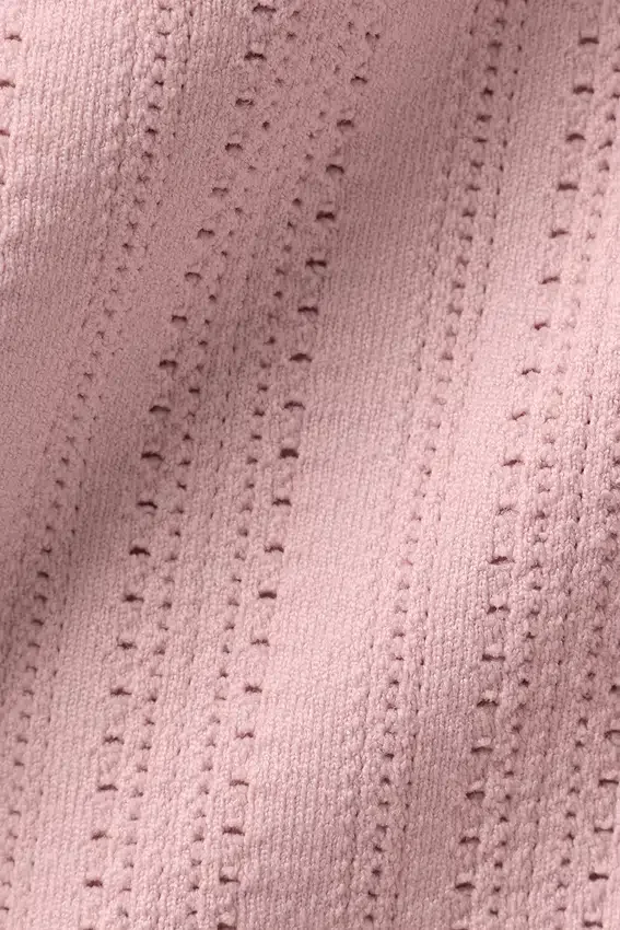 Seamless Pointelle Mock Neck Short Sleeve - Vintage Pink
