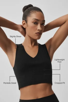 Seamless Pointelle Tank – Black