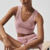 Seamless Pointelle Tank - Vintage Pink