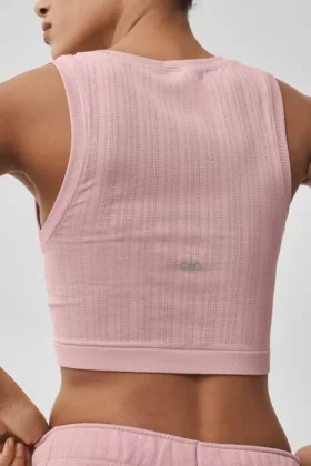 Seamless Pointelle Tank – Vintage Pink